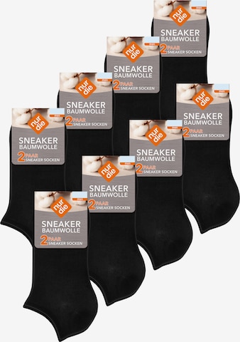 Nur Die Socks ' Baumwolle Basic Unifarben ' in Black: front
