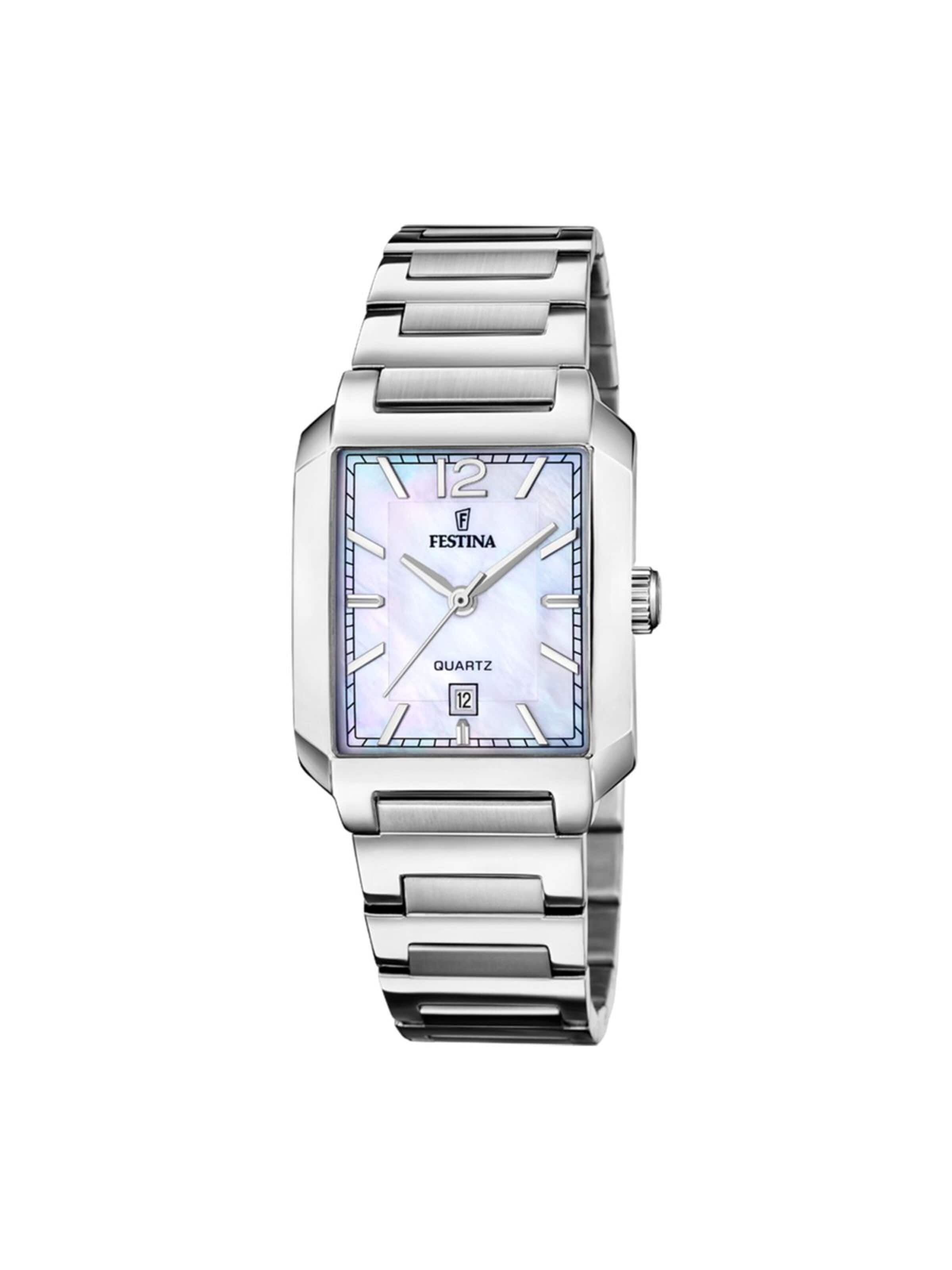 Montre à affichage analogique 'Festina - Watch On The Square - Quartz watch movement - Watch case width: 33 mm' FESTINA en blanc : devant