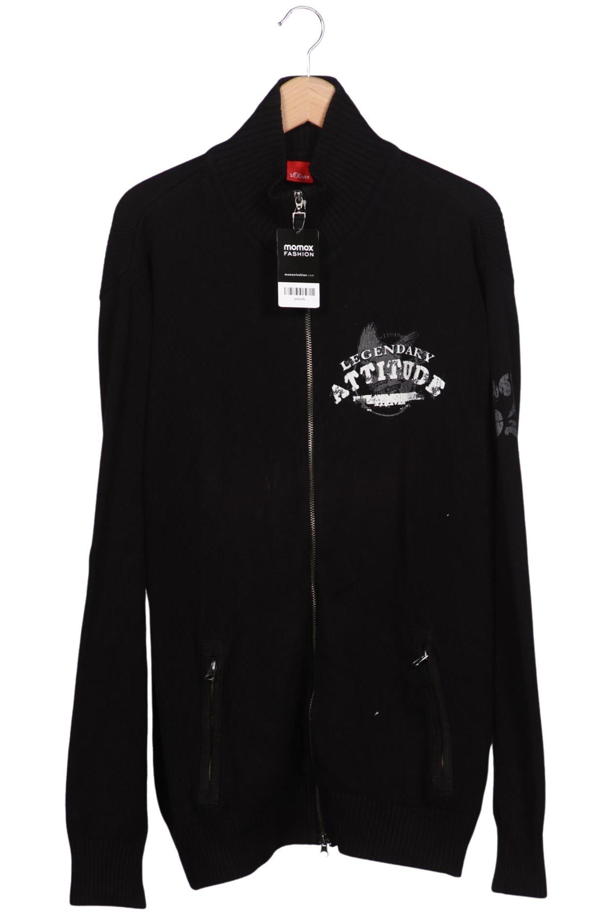 s.Oliver Strickjacke XXL in Schwarz: Vorderseite