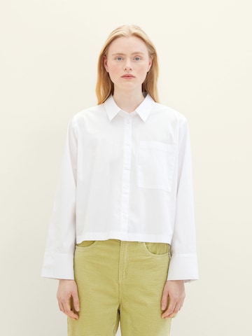 TOM TAILOR DENIM Blouse in White: front