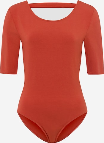 Les Lunes Shirt Bodysuit 'Charlotte' in Orange: front