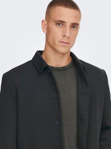 Only & Sons Between-Seasons Coat 'Adam' in Black