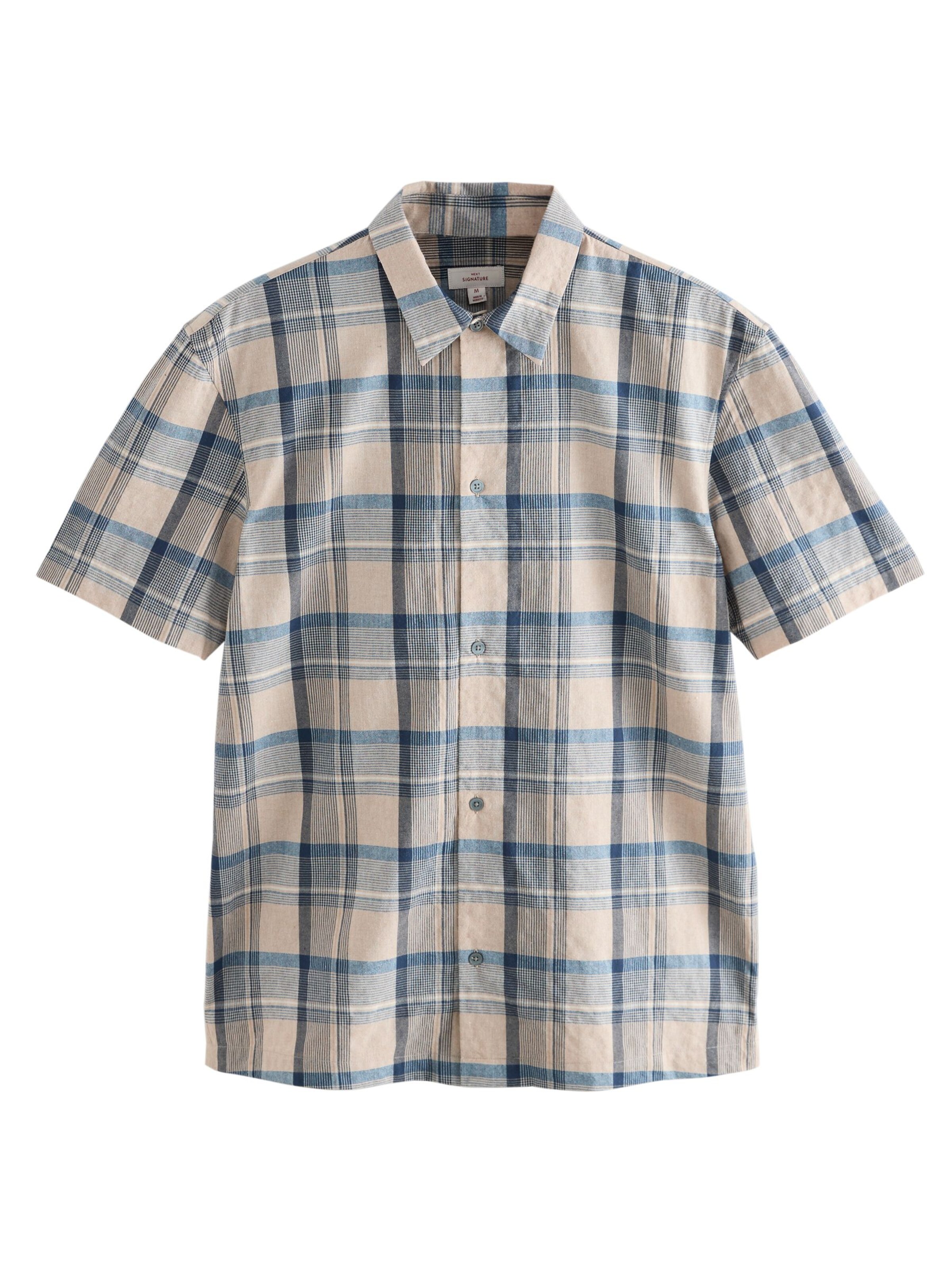 Next Chemise en beige / bleu, Vue avec produit