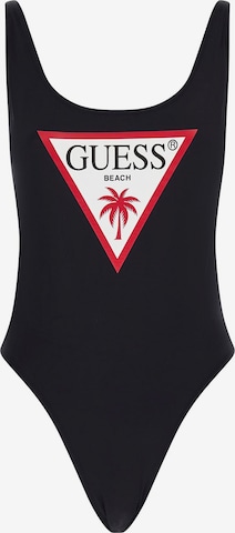 GUESS Bandeau Badeanzug in Schwarz: predná strana