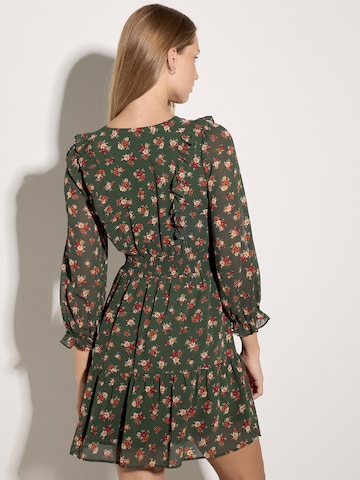 Apricot Jurk ' Chiffonkleid mit Blumenmuster ' in Groen