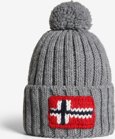 NAPAPIJRI Mütze 'SEMIURY' in grau / rot / schwarz / weiß, Produktansicht