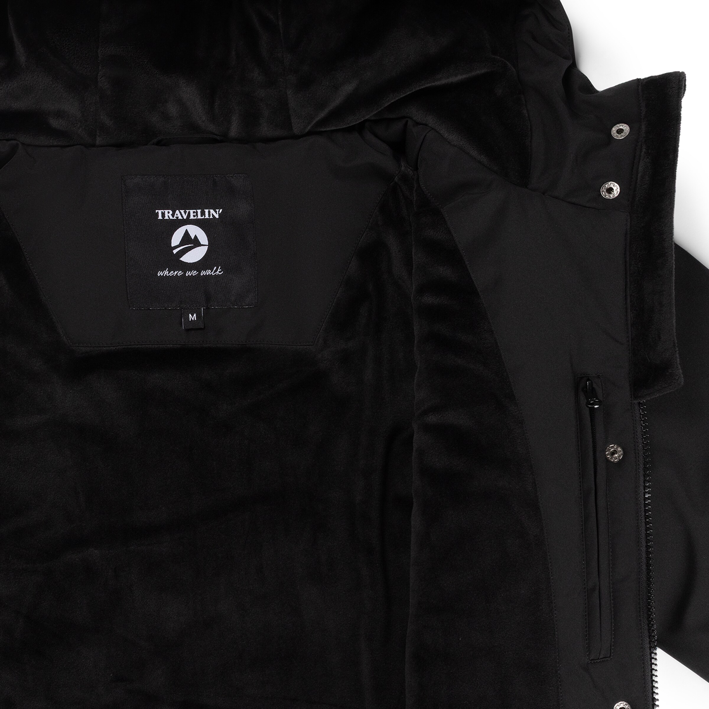 Travelin Winterjas 'Karina' in Zwart