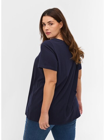 Zizzi Shirt 'Echerie' in Blue