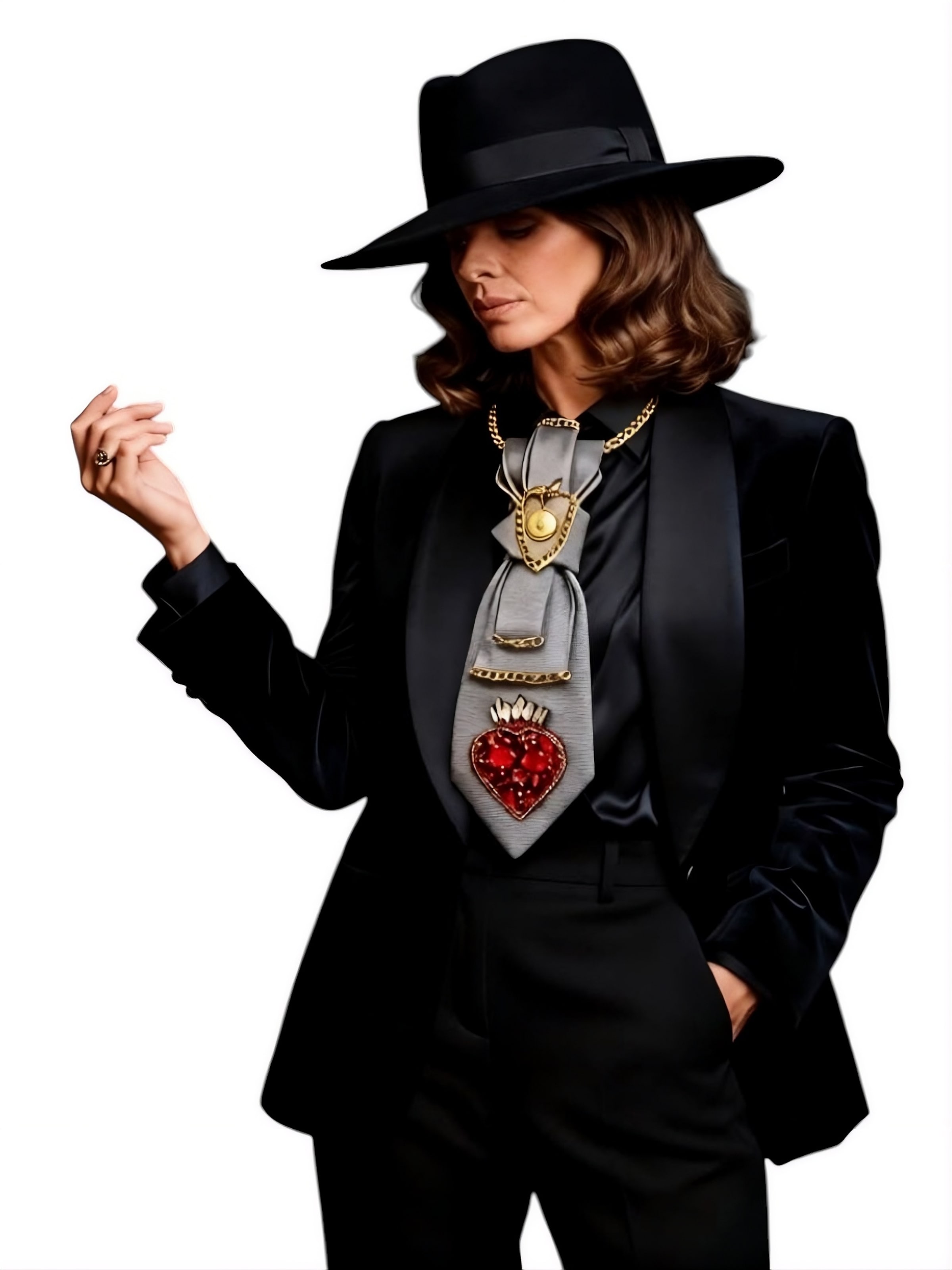 CLAUDIA DE ROSA JEWELRY Necklace 'Tie Jewel "Ex Voto"' in Grey: front