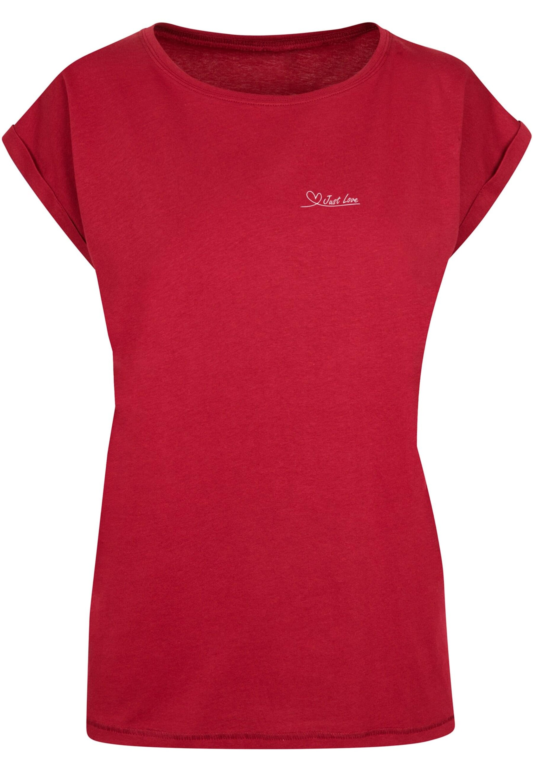 Merchcode Shirt 'Just Love' in Rood: voorkant