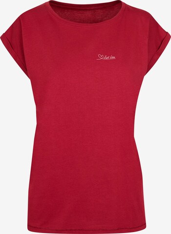 Merchcode Shirt 'Just Love' in Rood: voorkant