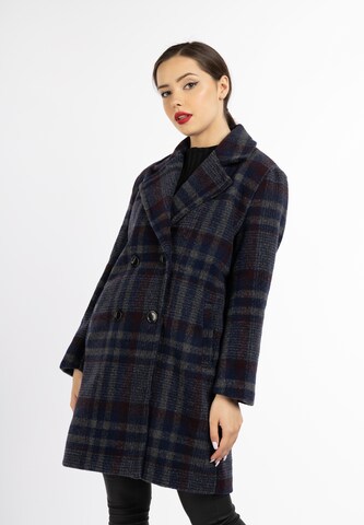 faina Between-Seasons Coat in Blue: front