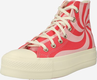 CONVERSE Sneakers hoog 'Chuck Taylor All Star Lift' in de kleur Ecru / Pink / Rood, Productweergave