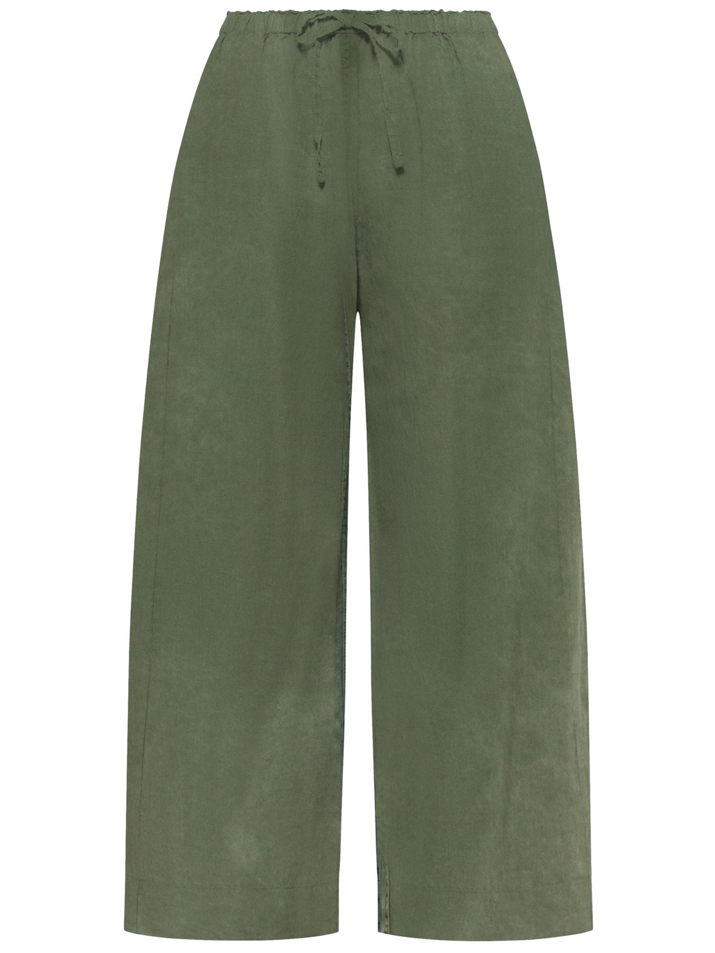 DEHA Wide leg Broek in Groen: voorkant