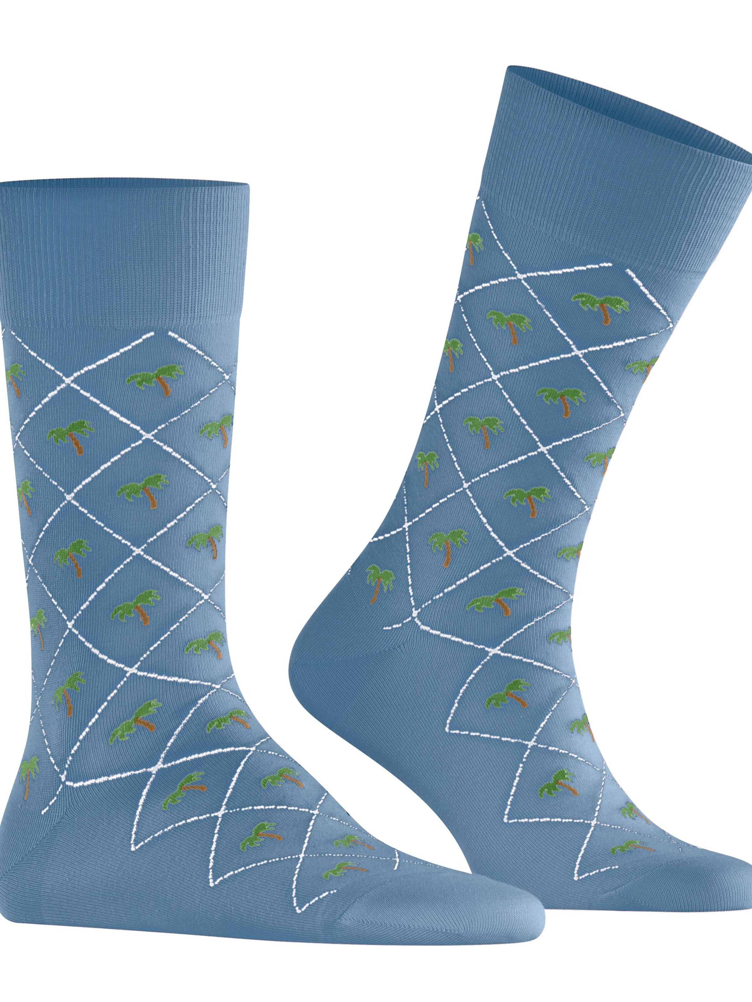BURLINGTON Socks 'Palm Tree' in Blue