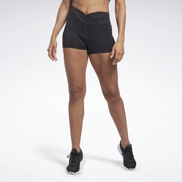 Reebok Sport Skinny Spodnie sportowe w kolorze czarny: przód