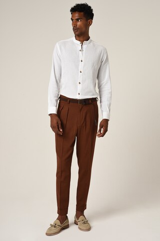 Antioch Regular Pleat-front trousers in Brown