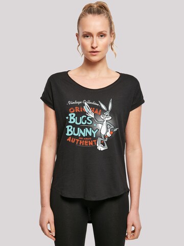 F4NT4STIC Shirt 'Looney Tunes Vintage Bugs Bunny' in Zwart: voorkant
