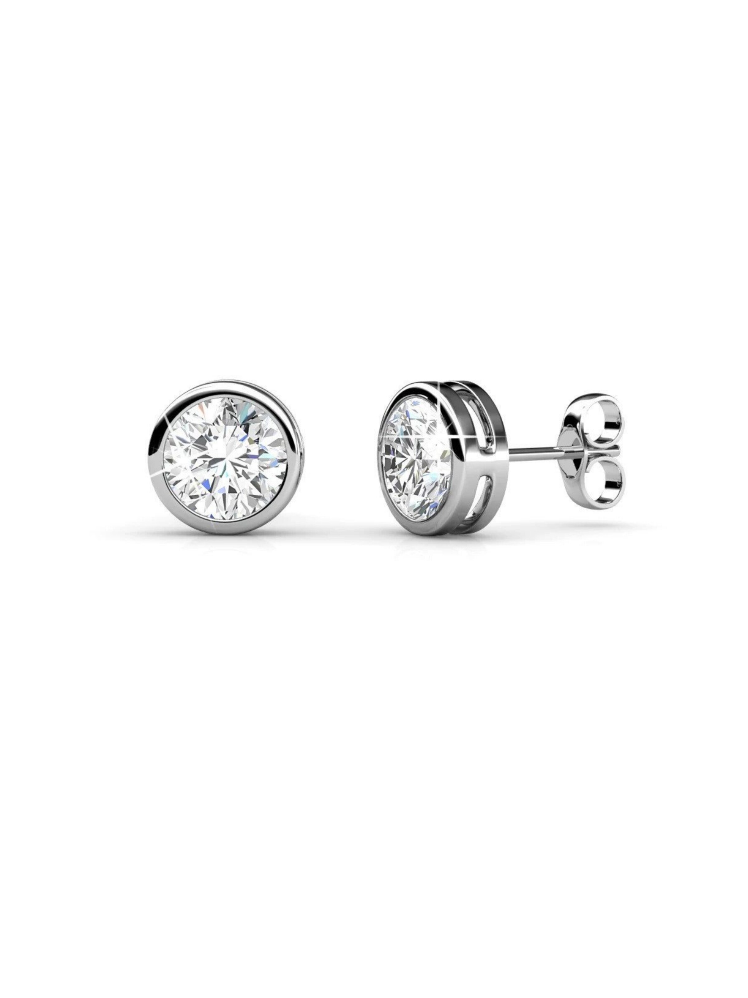 ROUGEMONT Jewellery Earrings 'Funkelnde Damen Ohrstecker Zirkonia 7mm 925 Sterling Silber' in Silver: front