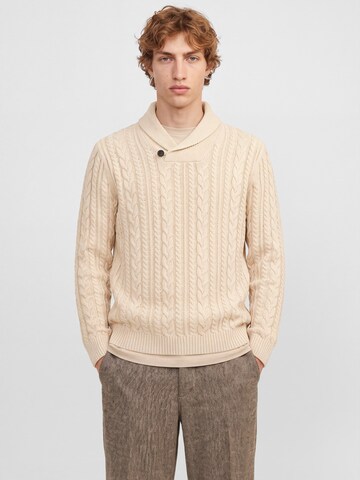 Jack & Jones Premium Svetr 'JPRBLUCALLUM' – béžová: přední strana