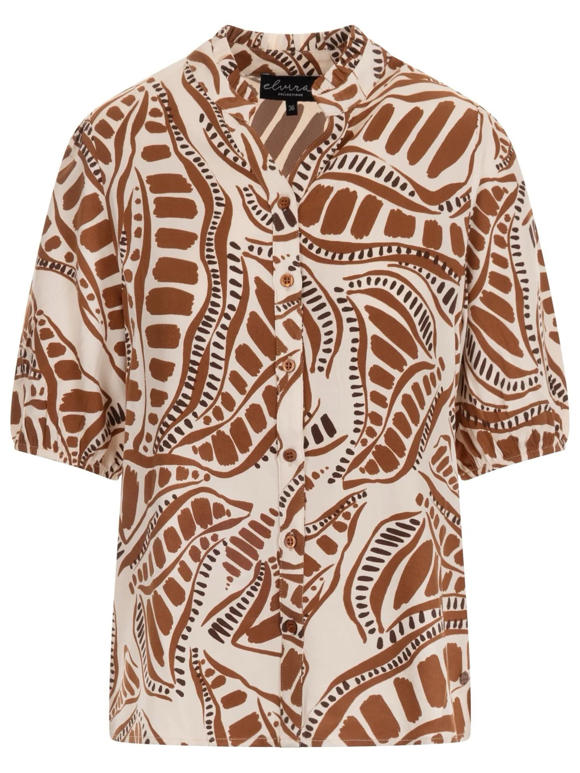 elvira casuals Blouse in Bruin: voorkant
