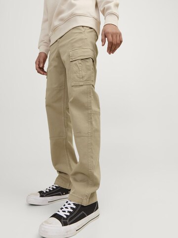 Jack & Jones Junior Loosefit Broek 'JPSTKane JJHarlow' in Beige: voorkant