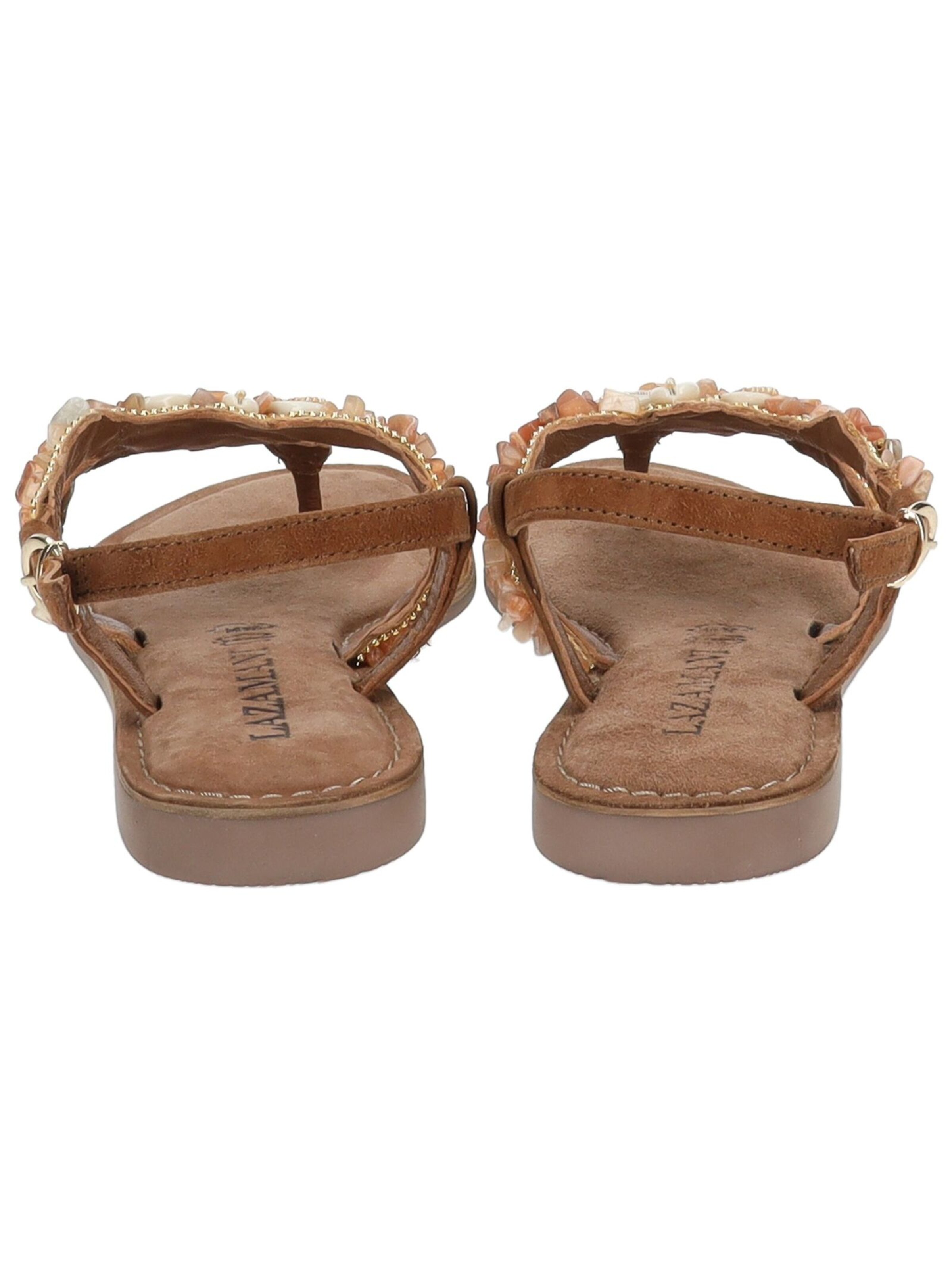 LAZAMANI T-Bar Sandals in Brown