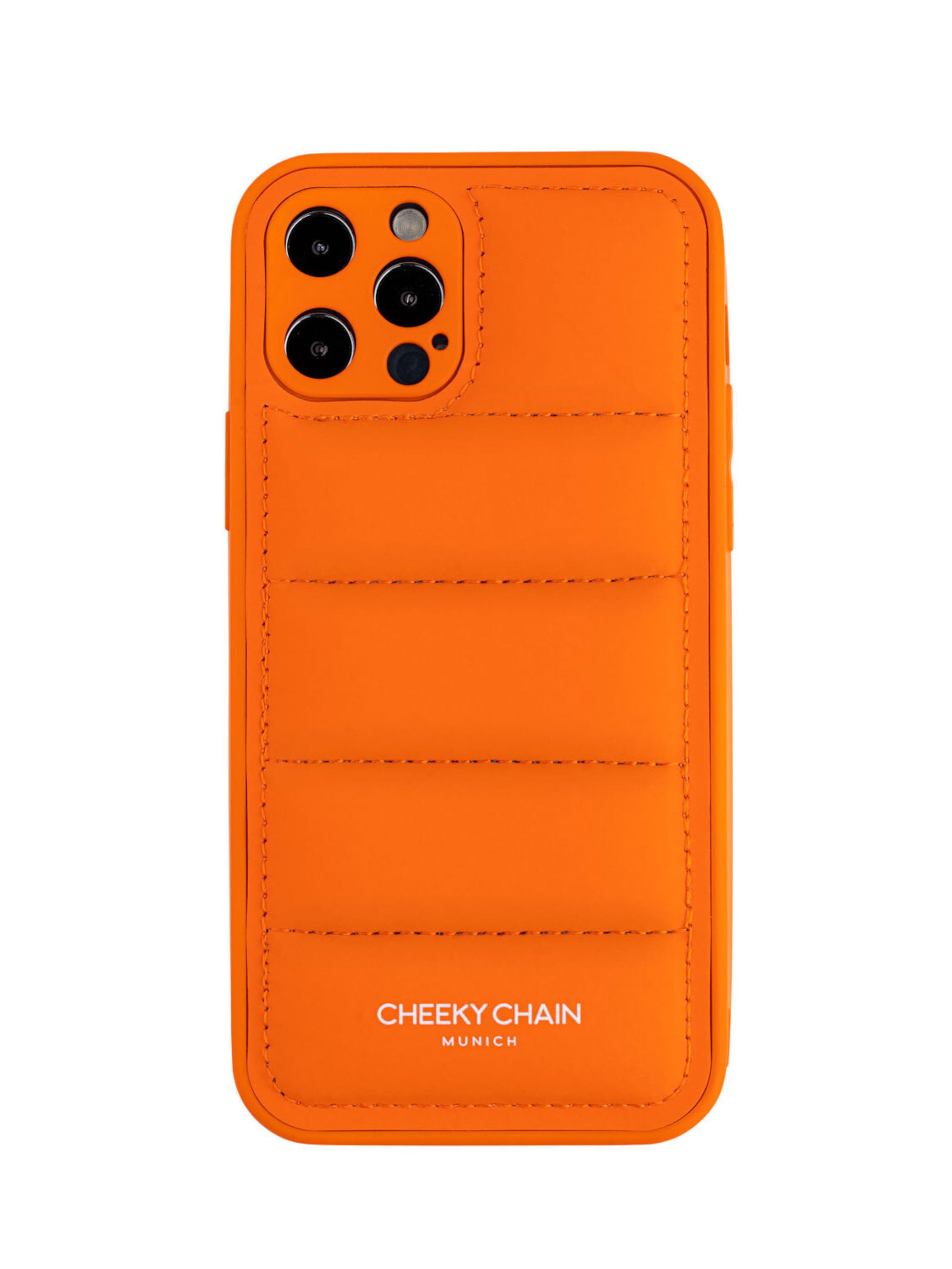 Cheeky Chain Munich Smartphonehülle 'iPhone 12' in Orange: Vorderseite