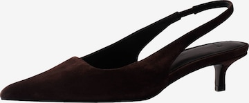Décolleté sling di The Set in marrone: frontale