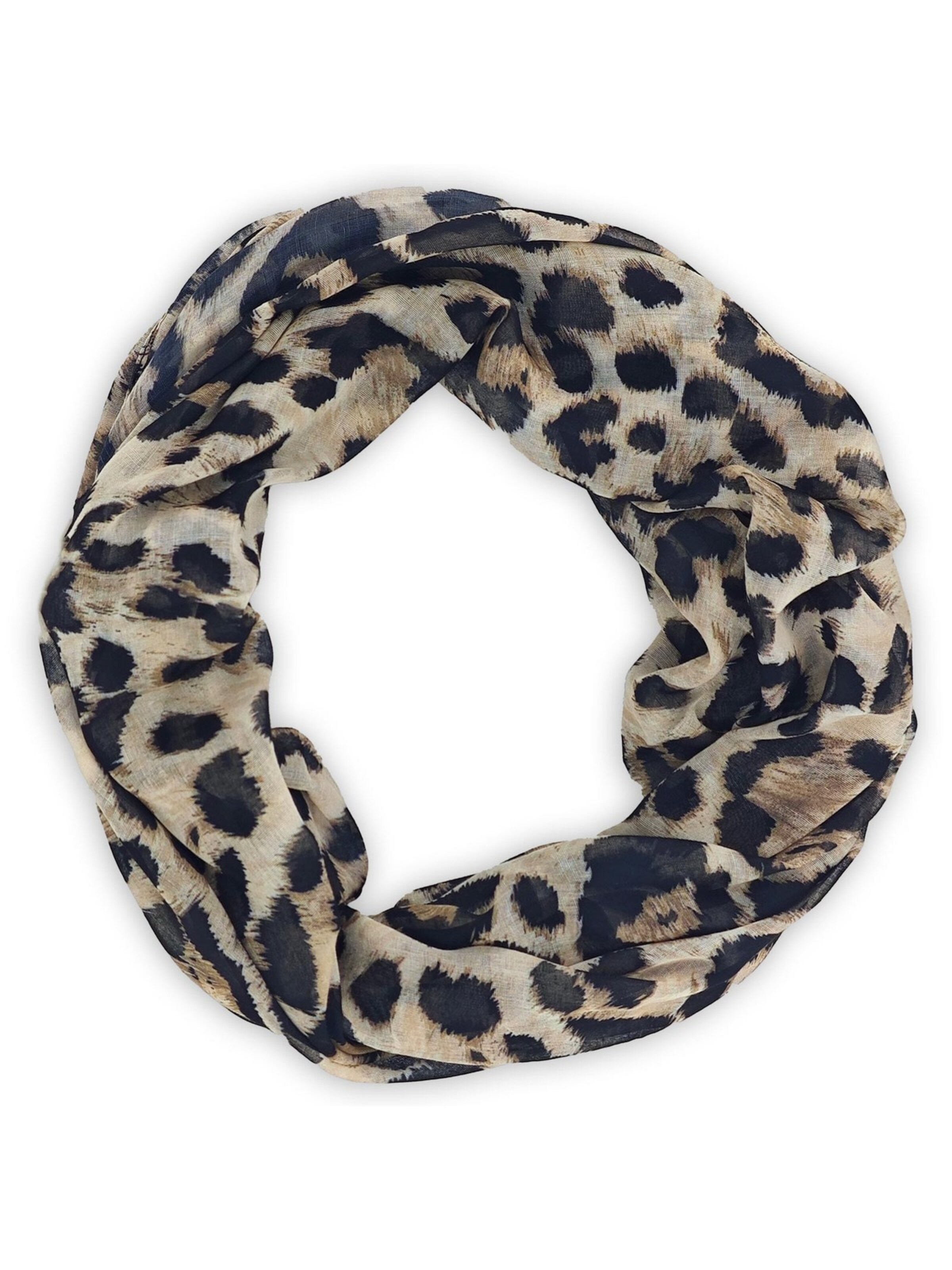 styleBREAKER Schlauchschal 'Loop Schal mit Leoparden Muster'‌‌‌ in Beige: Vorderseite