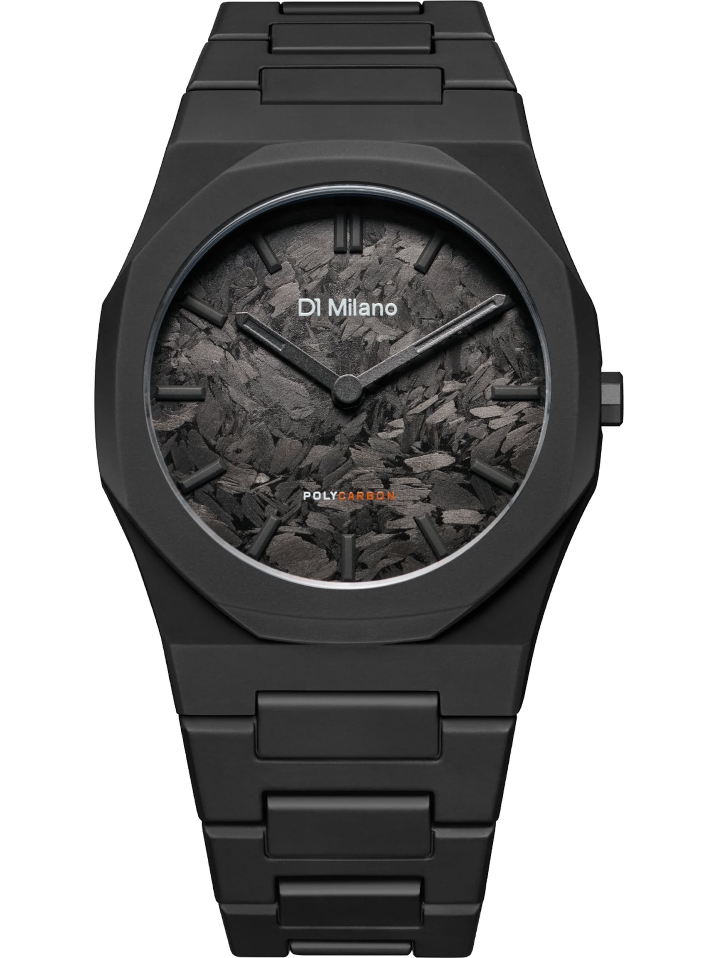 D1 Milano Uhr 'PCBJ39' in Schwarz: Vorderseite