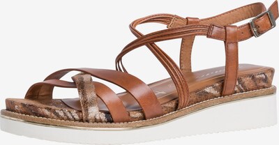 TAMARIS Sandaler med rem i brun / karamel / sølv, Produktvisning