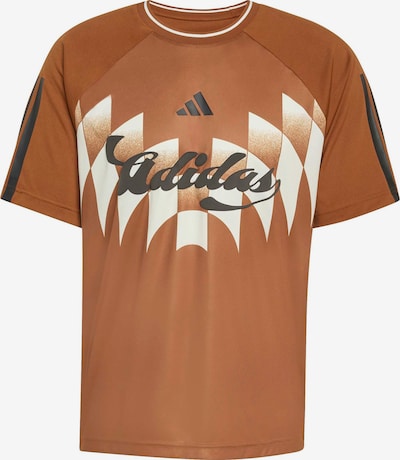 Sportiniai marškinėliai 'TIRO' iš ADIDAS SPORTSWEAR, spalva – kapučino spalva / juoda / balta, Prekių apžvalga