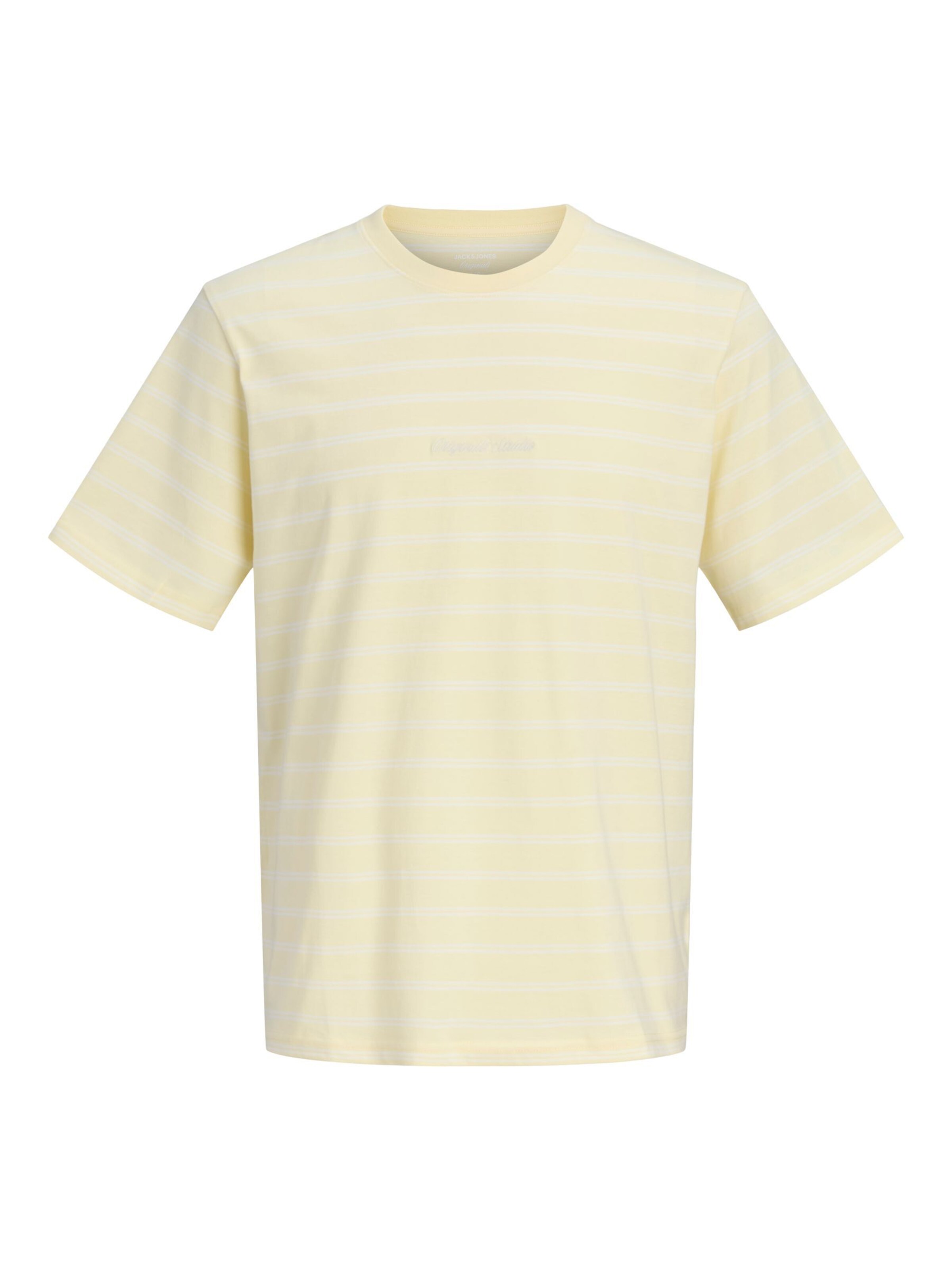 JACK & JONES Bluser & t-shirts 'JORNorrebro' i lysegul / hvid, Produktvisning