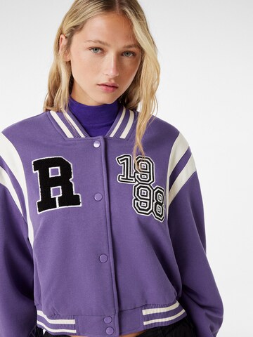 Bershka Between-Season Jacket in Purple