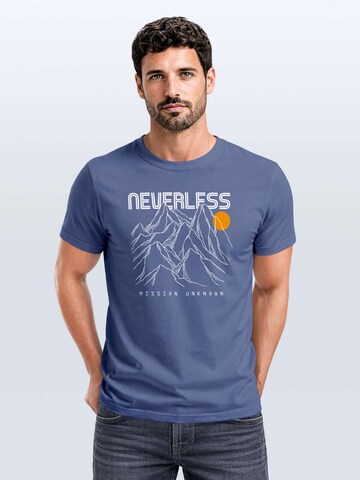 Neverless Shirt 'Gebirge' in Blue