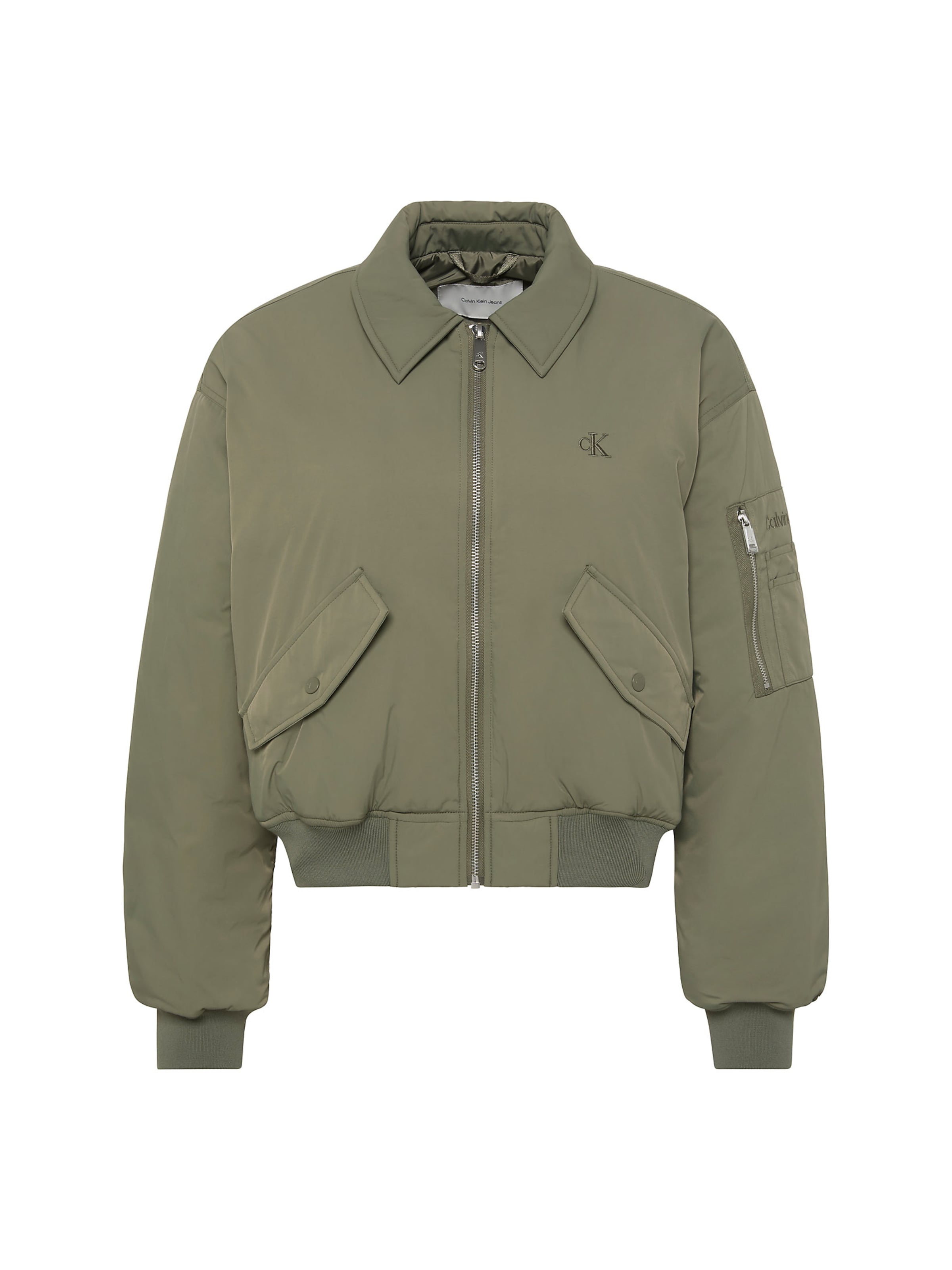 Calvin Klein Jeans Regular Jacke in Grün: Vorderseite