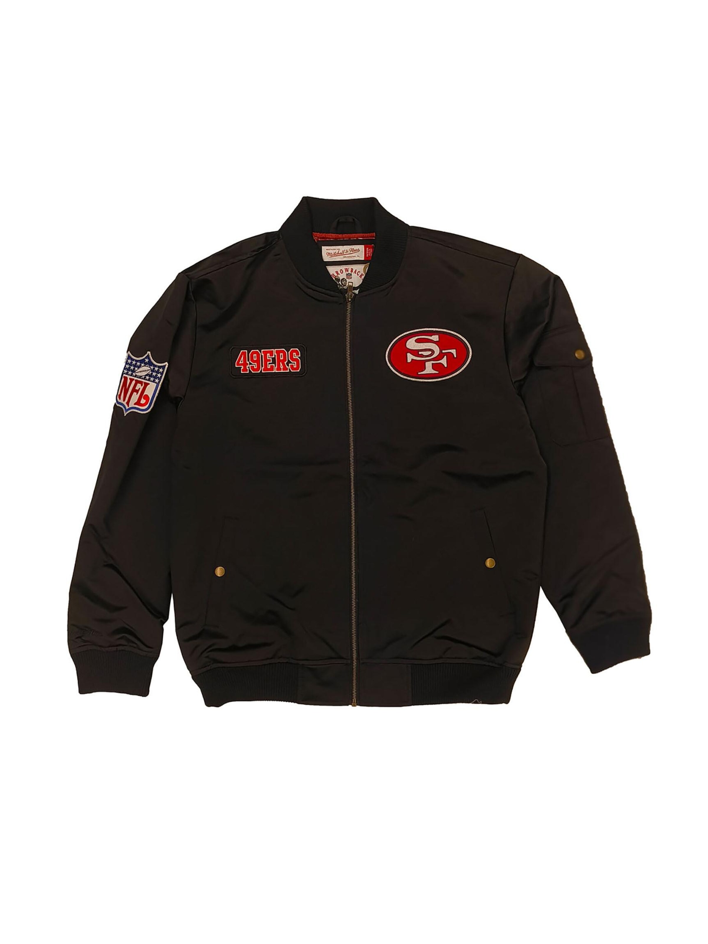 Mitchell & Ness Übergangsjacke 'San Francisco 49ers' in Schwarz: Vorderseite