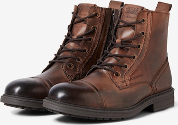 JACK & JONES Lace-up boots 'Howard' in Brown