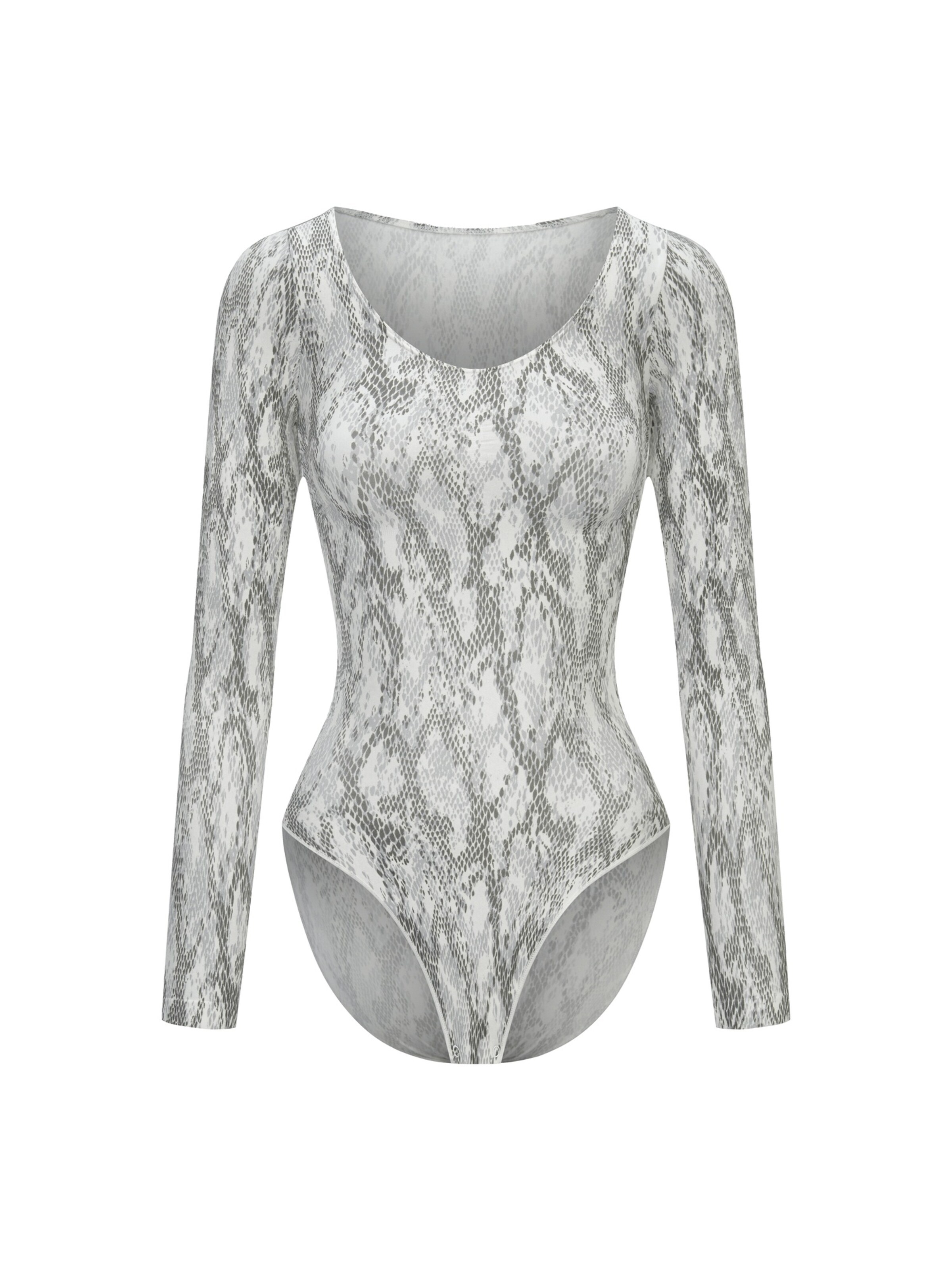 cfab (formerly creamy fabrics) Shapingbody 'Bodysuit Sculpting Shapewear Longsleeve mit Slip'‌‌‌‌‌‌‌ in Weiß: Vorderseite