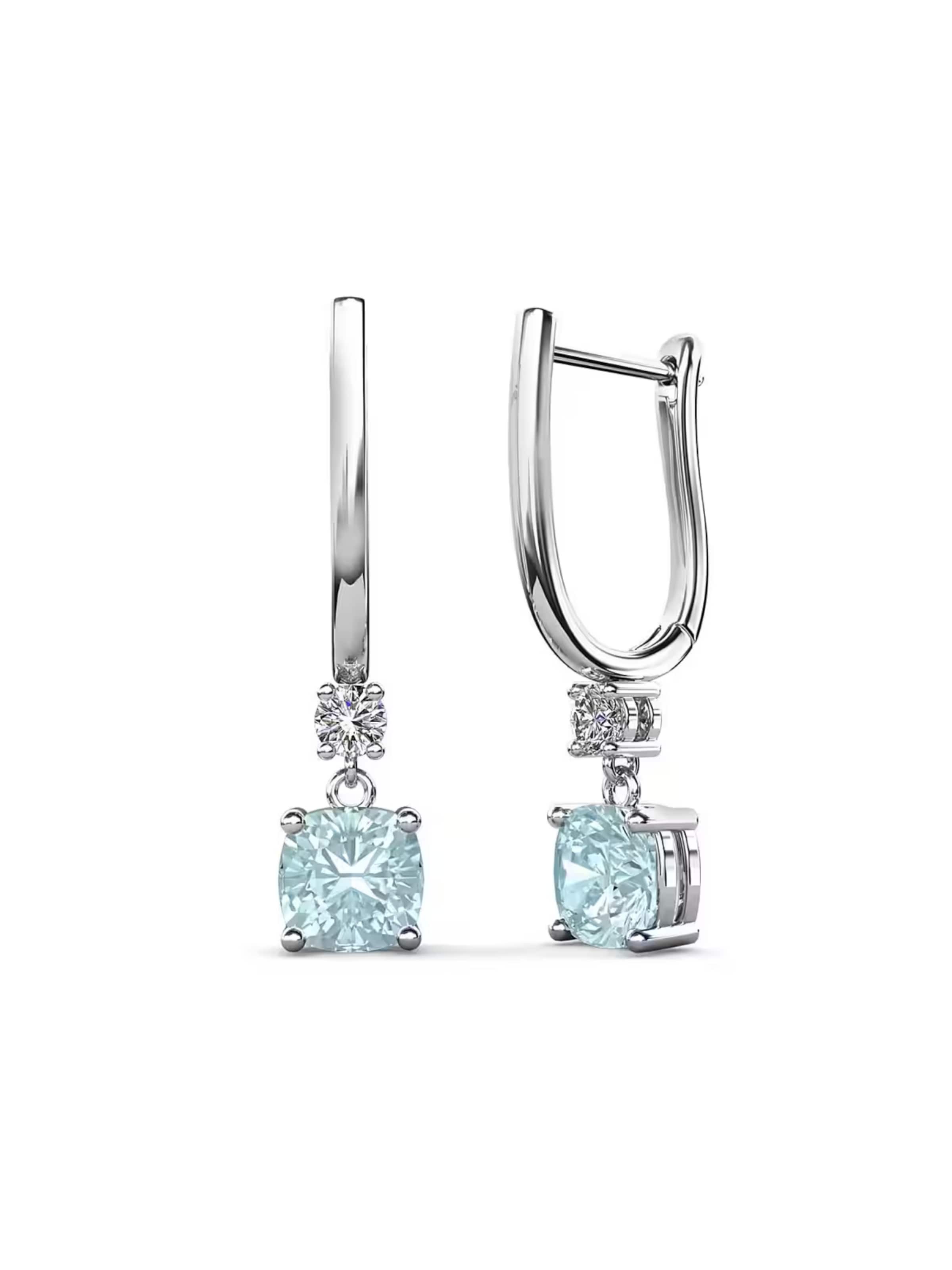 ROUGEMONT Jewellery Earrings 'Damen Creolen Ohrringe Topas 925 Sterling Silber' in Silver: front