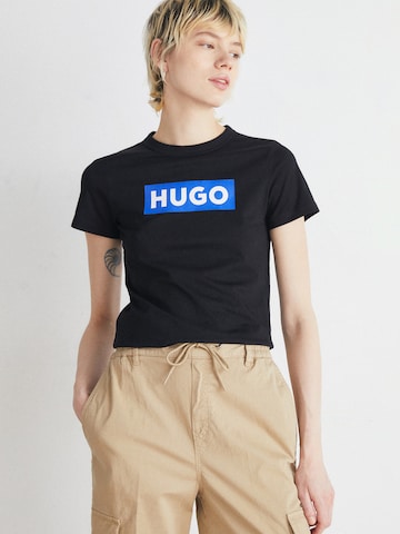 HUGO Póló 'Classic' - fekete: elől