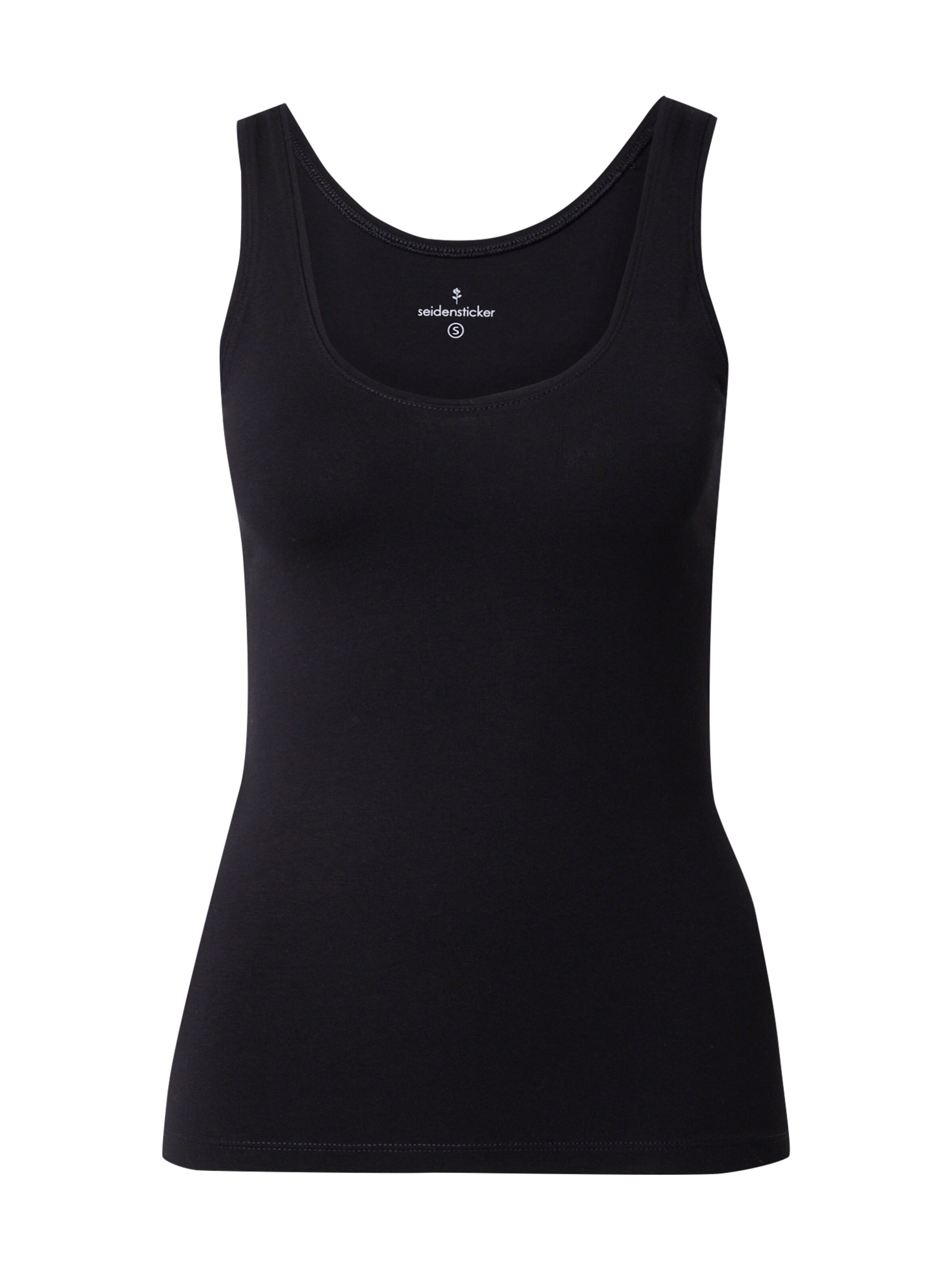 SEIDENSTICKER Top 'Schwarze Rose' in Schwarz: Vorderseite
