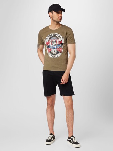 Key Largo T-Shirt 'HOT ROAD' in Grün