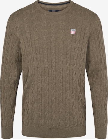 VINSON Neulepaita ' Grant ' värissä ruskea: etupuoli