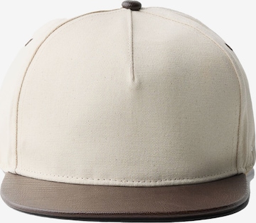 Bershka Cap in Beige: front