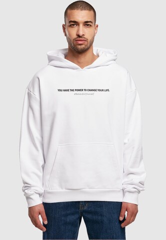 Merchcode Sweatshirt 'WD - Believe In Yourself' in Wit: voorkant