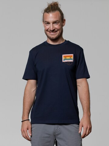 T-Shirt 'Rainbow Cassette' Watapparel en bleu : devant