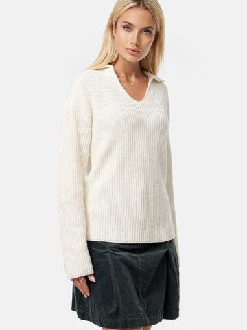 re.draft Pullover 'V-Neck Collar Sweater' in Weiß