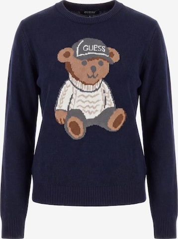 Pulover de la GUESS pe albastru: față